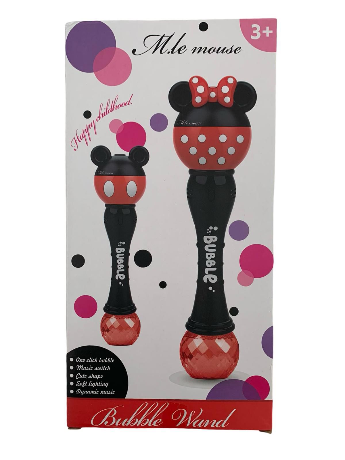 M.le Mouse Bubble Wand – Musical & Light-Up Fun